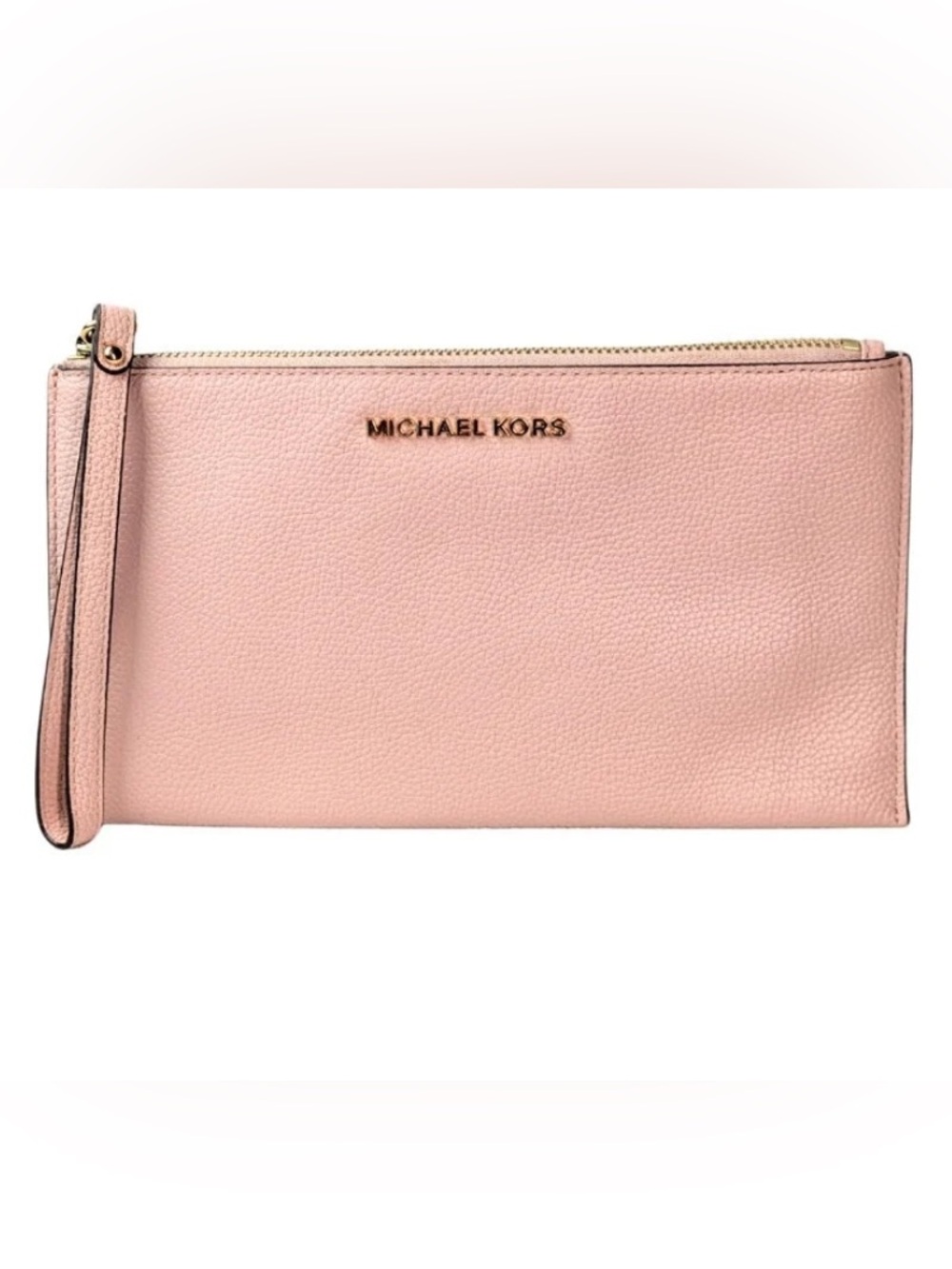 Michael Kors Rose Blush Pebbled Leather Wristlet with Strap
